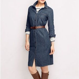 NWT Land’s End Denim Tie Shirt Dress 10